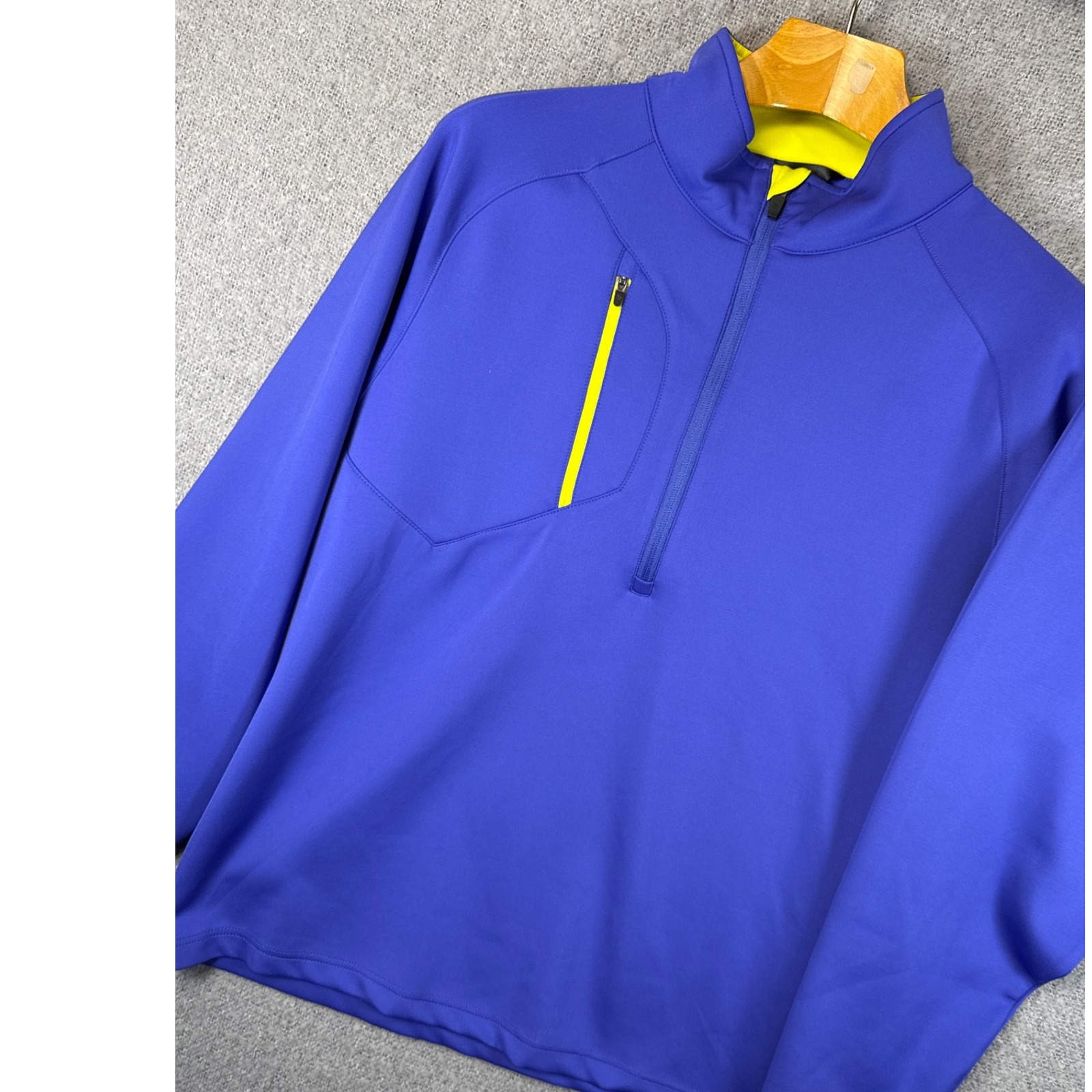 Zero Restriction Tour Series Mens Blue 1/4 Zip Golf Pullover Shirt L Windbreaker
